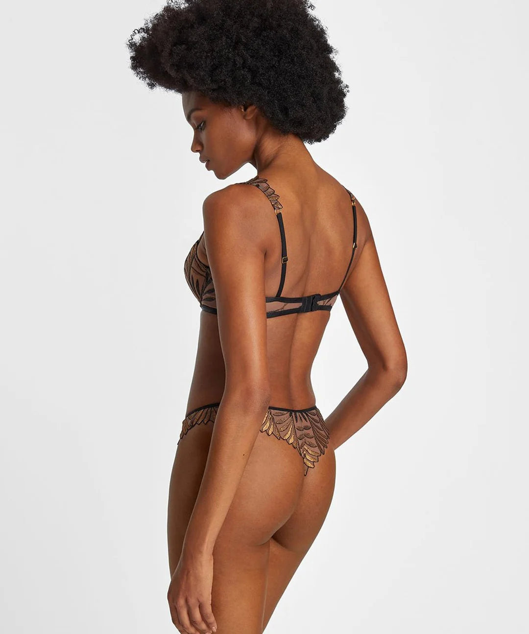 Aubade x Iris van Herpen Sensory Illusion Half-Cup Bra in Golden Leaves | 32F