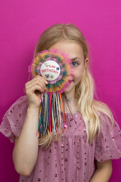 Mimi & Lula “It’s My Birthday” Diva Rosette Badge | Kids Birthday Accessory