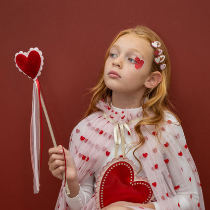 Mimi & Lula Heart Tulle Cape | Children’s Heart Print Dress Up Cape