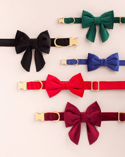 The Foggy Dog - Burgundy Velvet Valentine's Day Lady Dog Bow