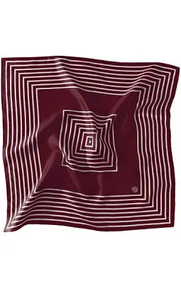 Lescarf 50cm Silk Scarf Wine Red.