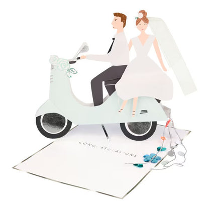 Meri Meri Scooter Couple Wedding Card