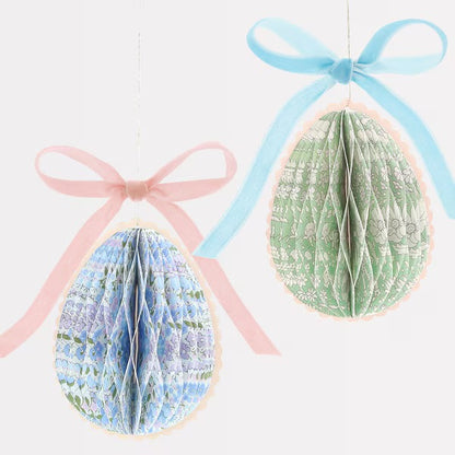Meri Meri x Liberty Paper Honeycomb Egg Decorations (Set of 6) | Liberty Easter Decorations