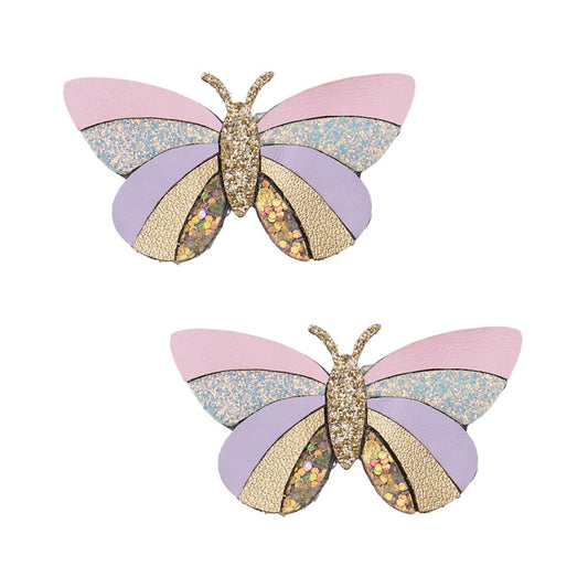Mimi & Lula Striped Butterfly Hair Clips | Glitter Butterfly Hair Accessories