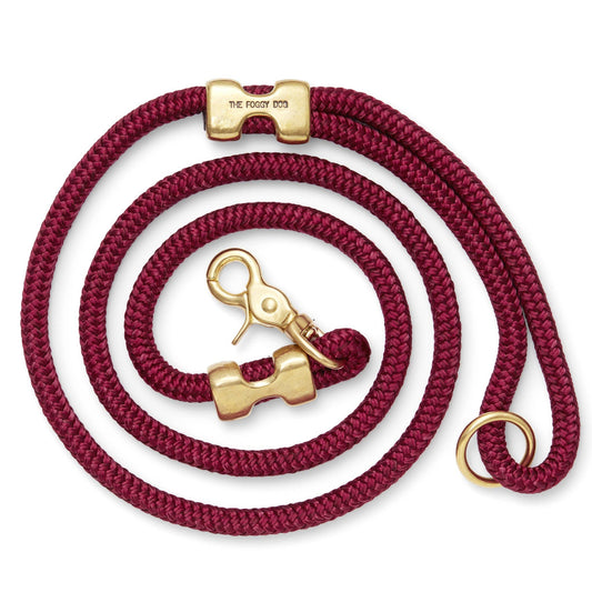 The Foggy Dog - Wine Marine Rope Dog Leash