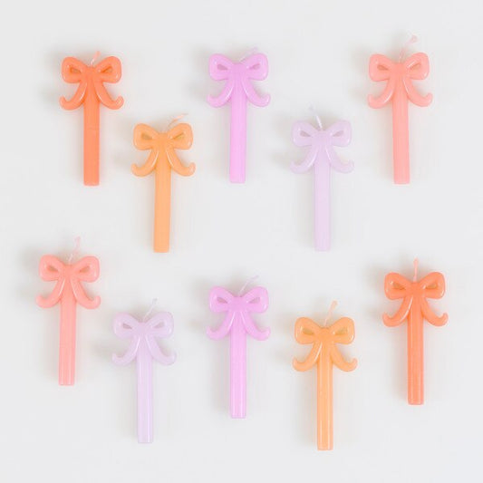 Meri Meri Bow Birthday Candles | Mini Bow Party Candles (10 Pack)