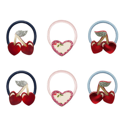 Mimi & Lula Red Cherries Mini Ponies | Cherry Hair Elastics for Children