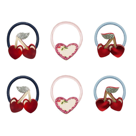Mimi & Lula Red Cherries Mini Ponies | Cherry Hair Elastics for Children