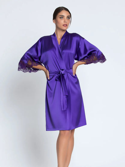 Mid-length Negligee Gown in Ocean Bleu
