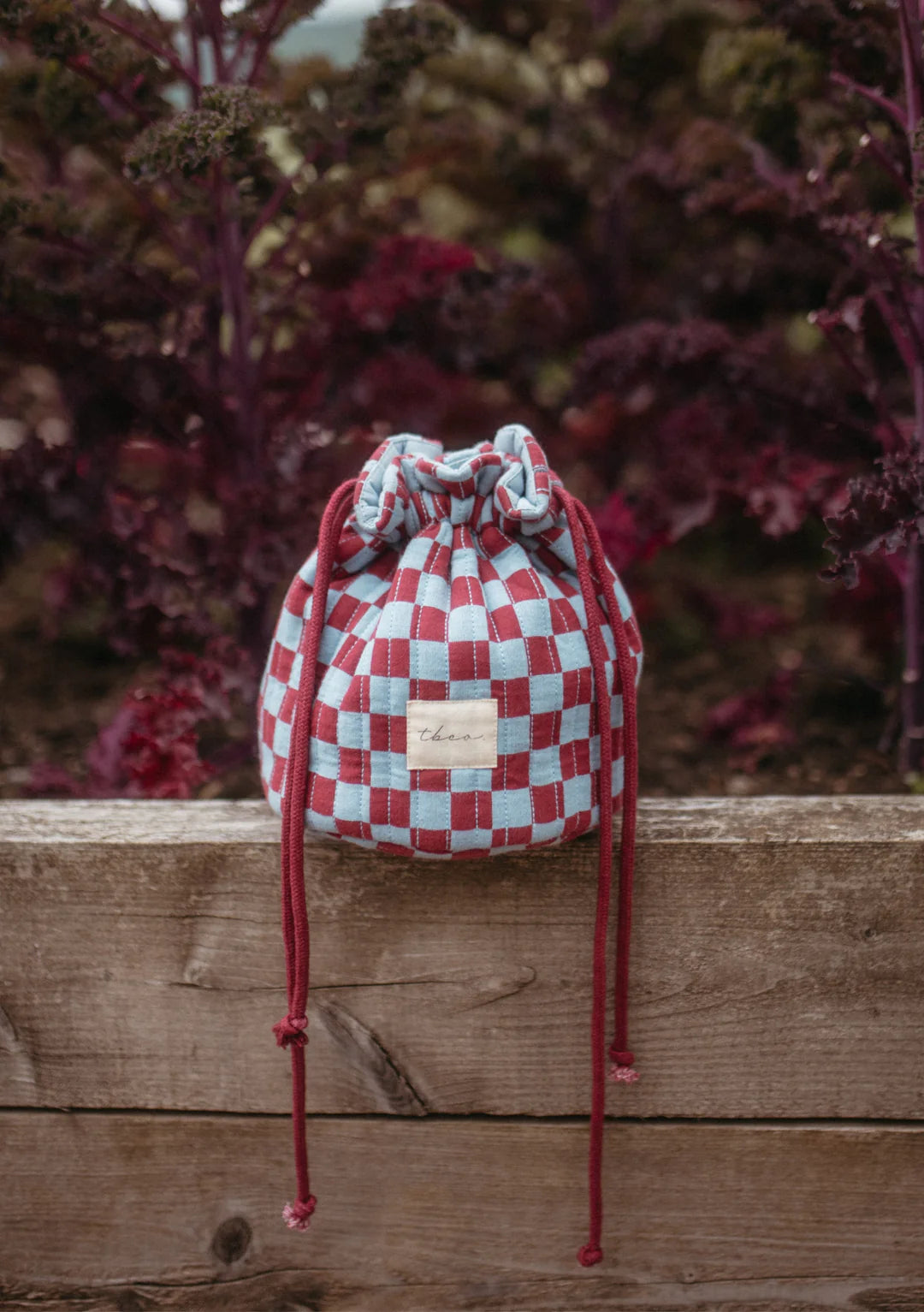 TBCo Blue Cotton Checkerboard Washbag