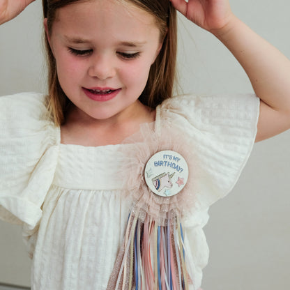 Mimi and Lula Unicorn Birthday Badge