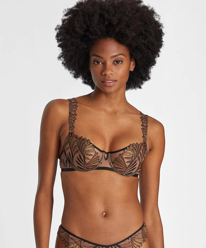 Aubade x Iris van Herpen Sensory Illusion Half-Cup Bra in Golden Leaves | 32F