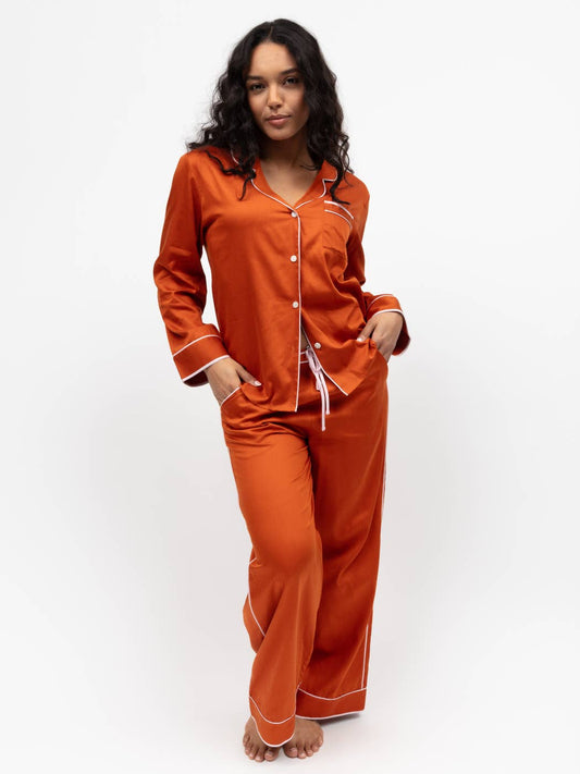 Cyberjammies - Camden Burnt Orange Long Sleeve Pyjama Set