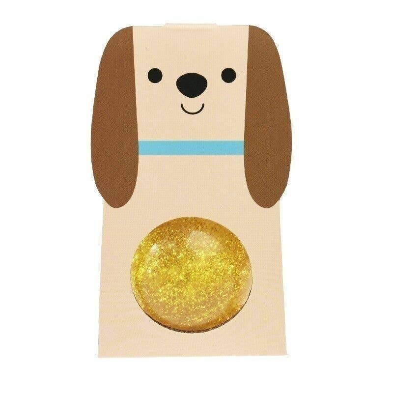 Rex. Glitter Bouncy Ball - Gold Dog