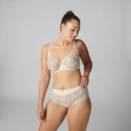 Simone Pérèle Saga Full-Coverage Plunge Bra in Topaz Beige | 36C