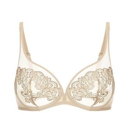 Simone Pérèle Saga Full-Coverage Plunge Bra in Topaz Beige | 36C
