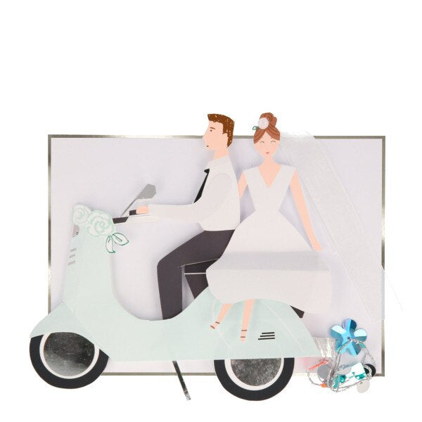 Meri Meri Scooter Couple Wedding Card