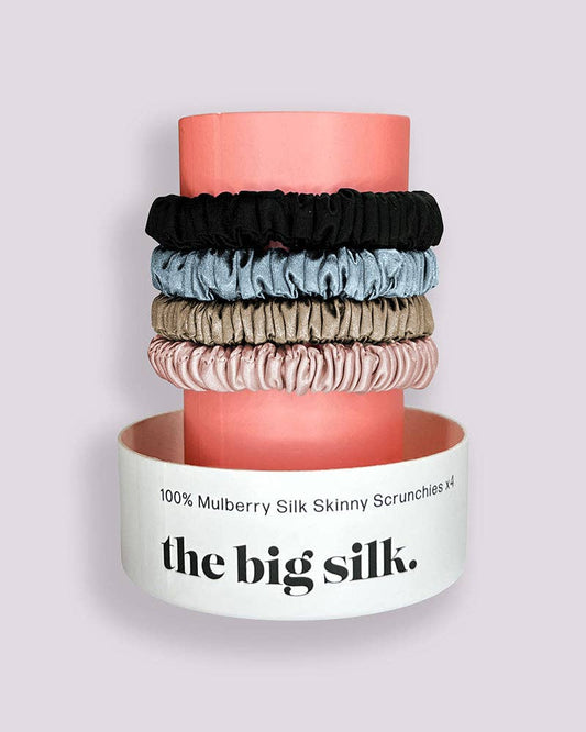 The Big Silk - Set of 4 Organic Silk Scrunchies - Best Seller