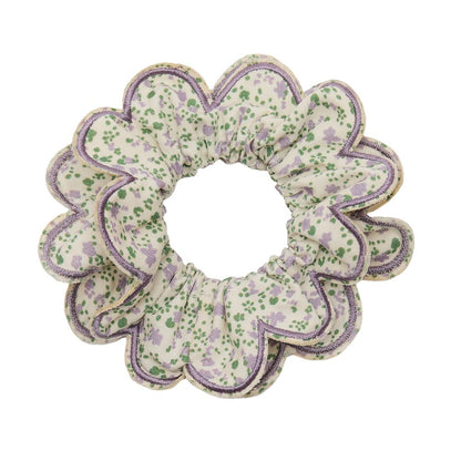 Mimi & Lula Scalloped Floral Scrunchie | Floral Hair Scrunchie for Children