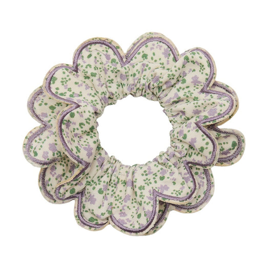 Mimi & Lula Scalloped Floral Scrunchie | Floral Hair Scrunchie for Children