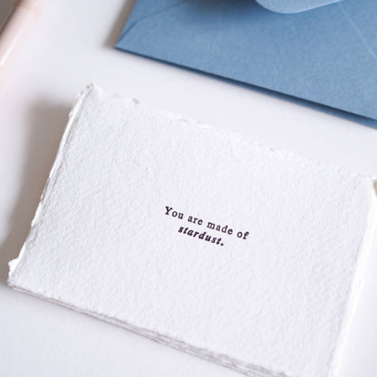 You are made of stardust letter press mini note card set
