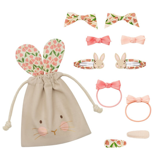 Mimi & Lula Easter Hair Clips Gift Set | Bunny Pouch & Spring Hair Slides