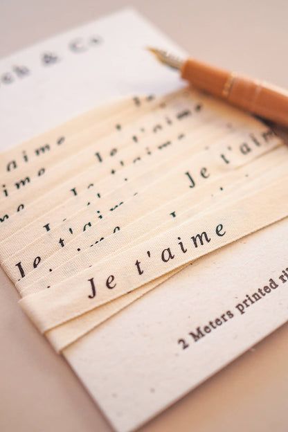 Je t'aime cotton ribbon