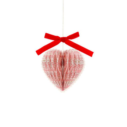 Meri Meri x Liberty Paper Honeycomb Heart Decorations (Set of 3) | Liberty Party Decorations