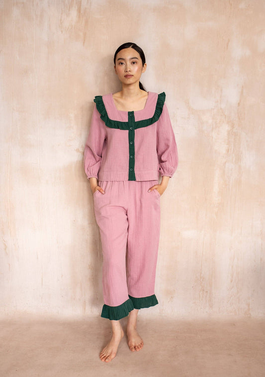 TBCo - Cotton Pyjamas in Pink Ruffle