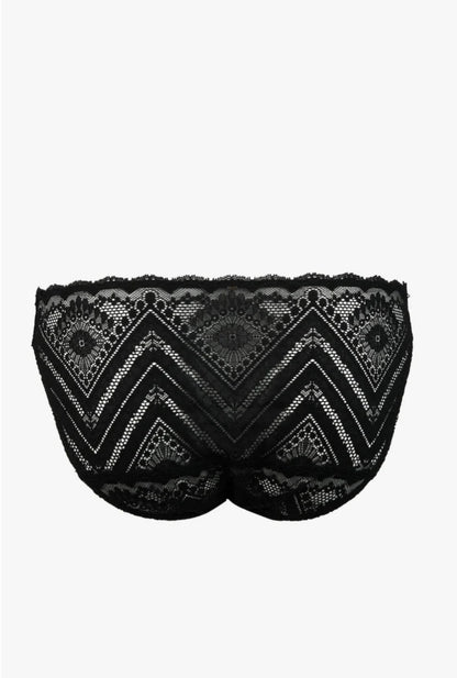 Maison Lejaby: Vertige Black graphic jacquard lace panties