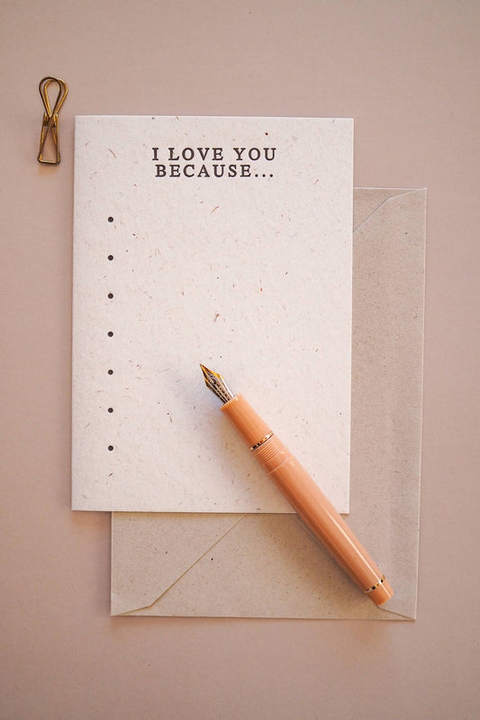 soch and co - I love you because fill in the blank letter press cards