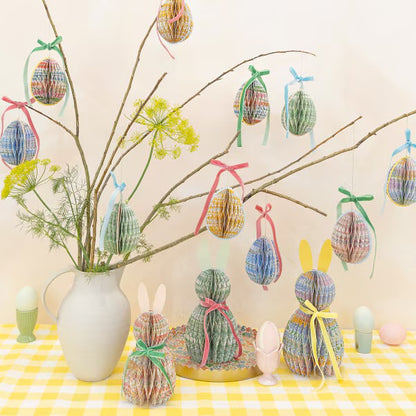 Meri Meri x Liberty Paper Honeycomb Egg Decorations (Set of 6) | Liberty Easter Decorations
