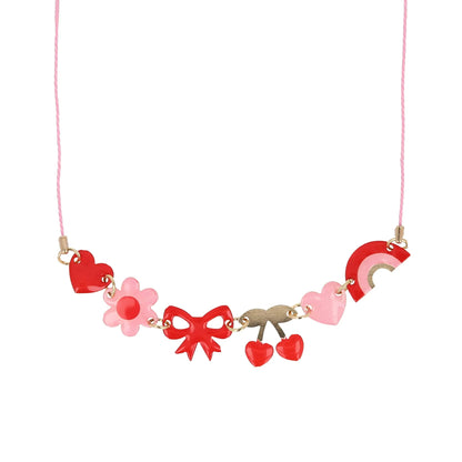 Meri Meri Hearts & Cherries Enamel Charm Necklace