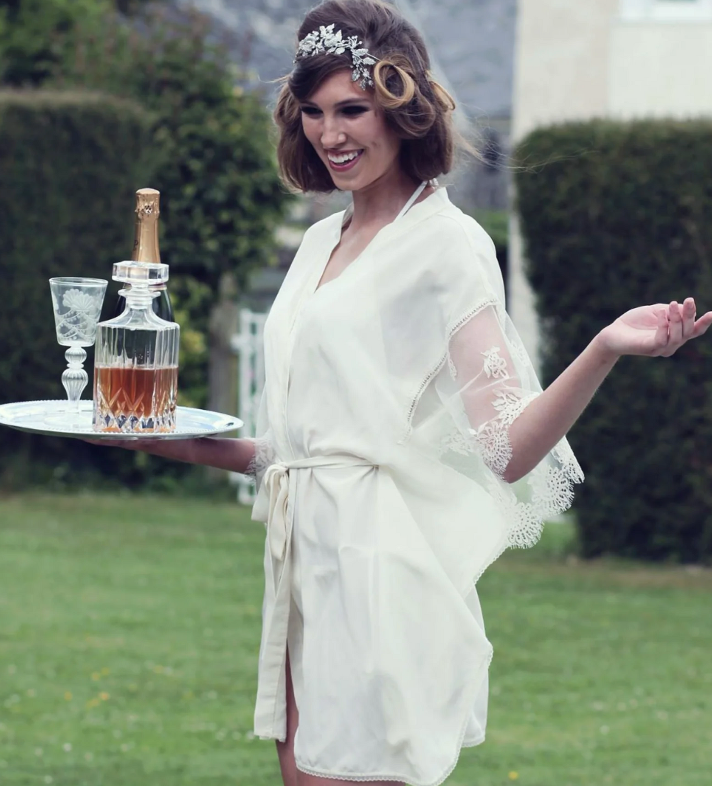 Shell Belle Couture Room Service Kimono Ivory