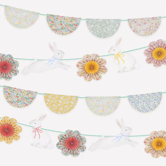 Meri Meri x Liberty Bunny & Floral Garland | Liberty Easter Party Decoration