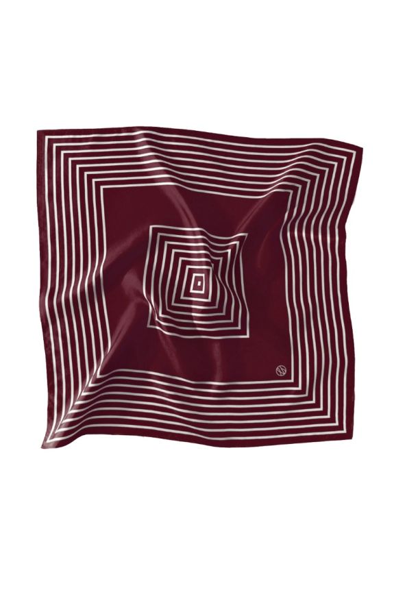 Lescarf 50cm Silk Scarf Wine Red.