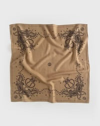 Lescarf 65cm Double sided Cappuccino Wool-Silk Scarf.