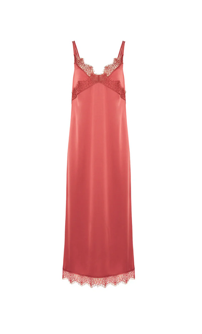 Simone Perele Satin Secrets Long Night Dress Quartz Pink