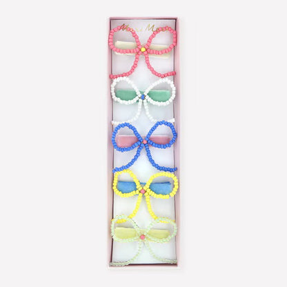Meri Meri Beaded Bow Hair Clips (Set of 5) | Colourful Beaded Hair Accessories