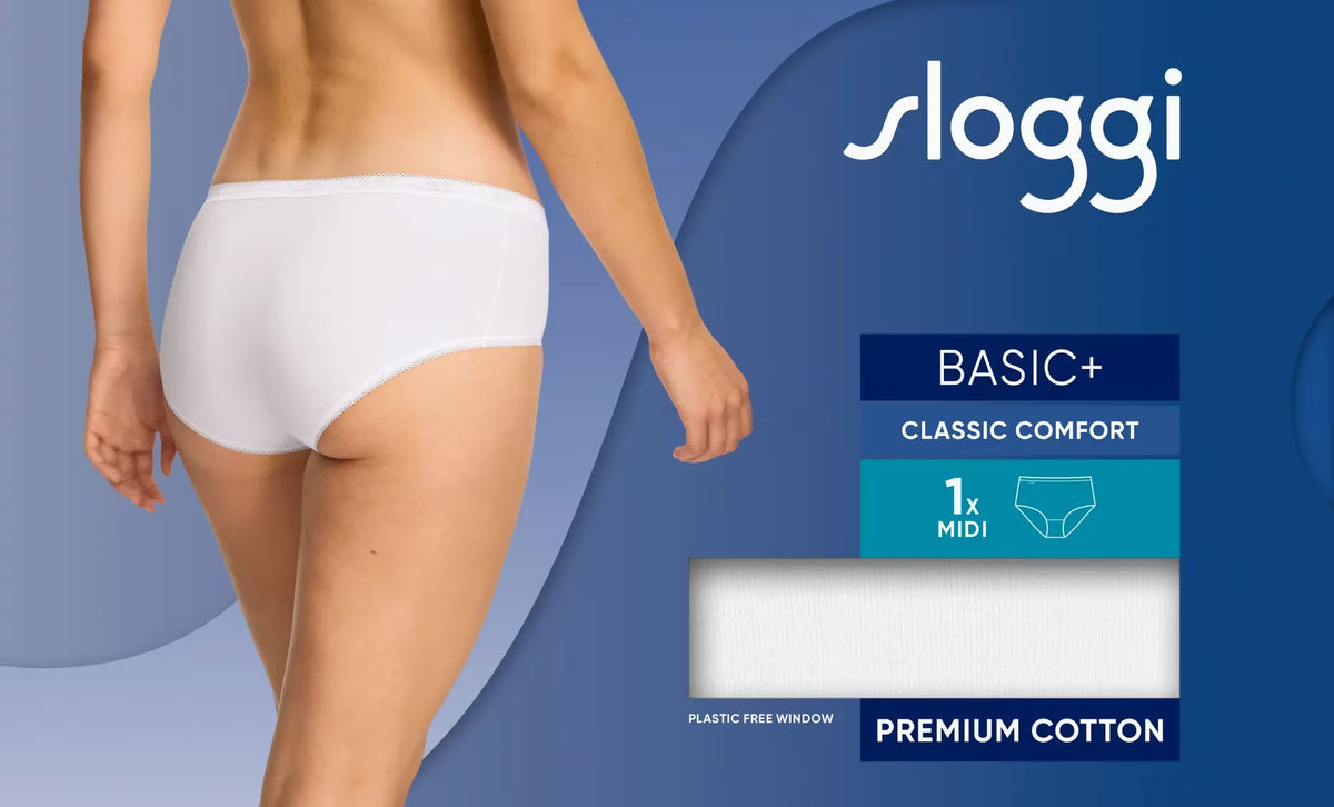Sloggi Basic+ Midi Brief | Premium Cotton Mid Rise Brief