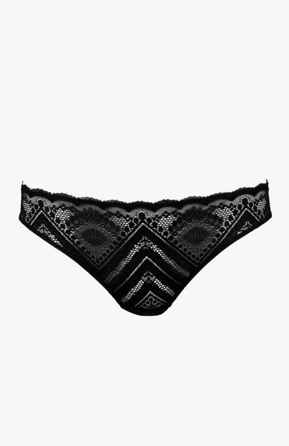 Maison Lejaby: Vertige Black graphic jacquard lace panties