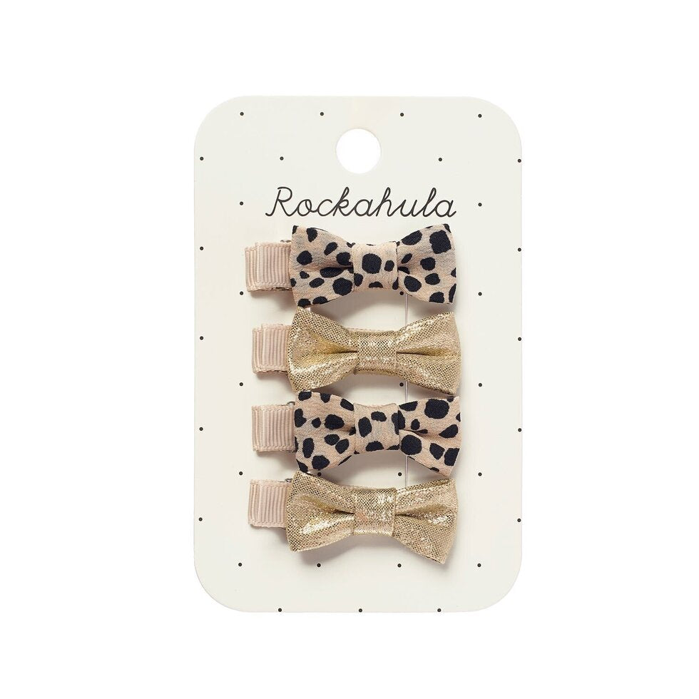 Rockahula Leopard Shimmer mini Bow Clips
