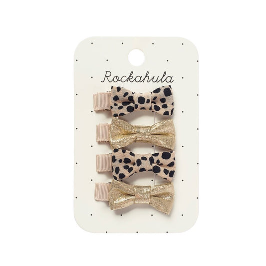 Rockahula Leopard Shimmer mini Bow Clips