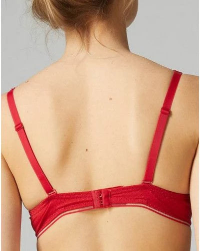 Simone Pérèle Bloom Underwired Triangle Bra – Rouge Opéra