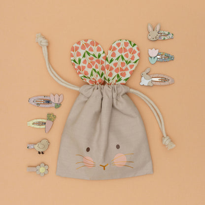 Mimi & Lula Easter Hair Clips Gift Set | Bunny Pouch & Spring Hair Slides