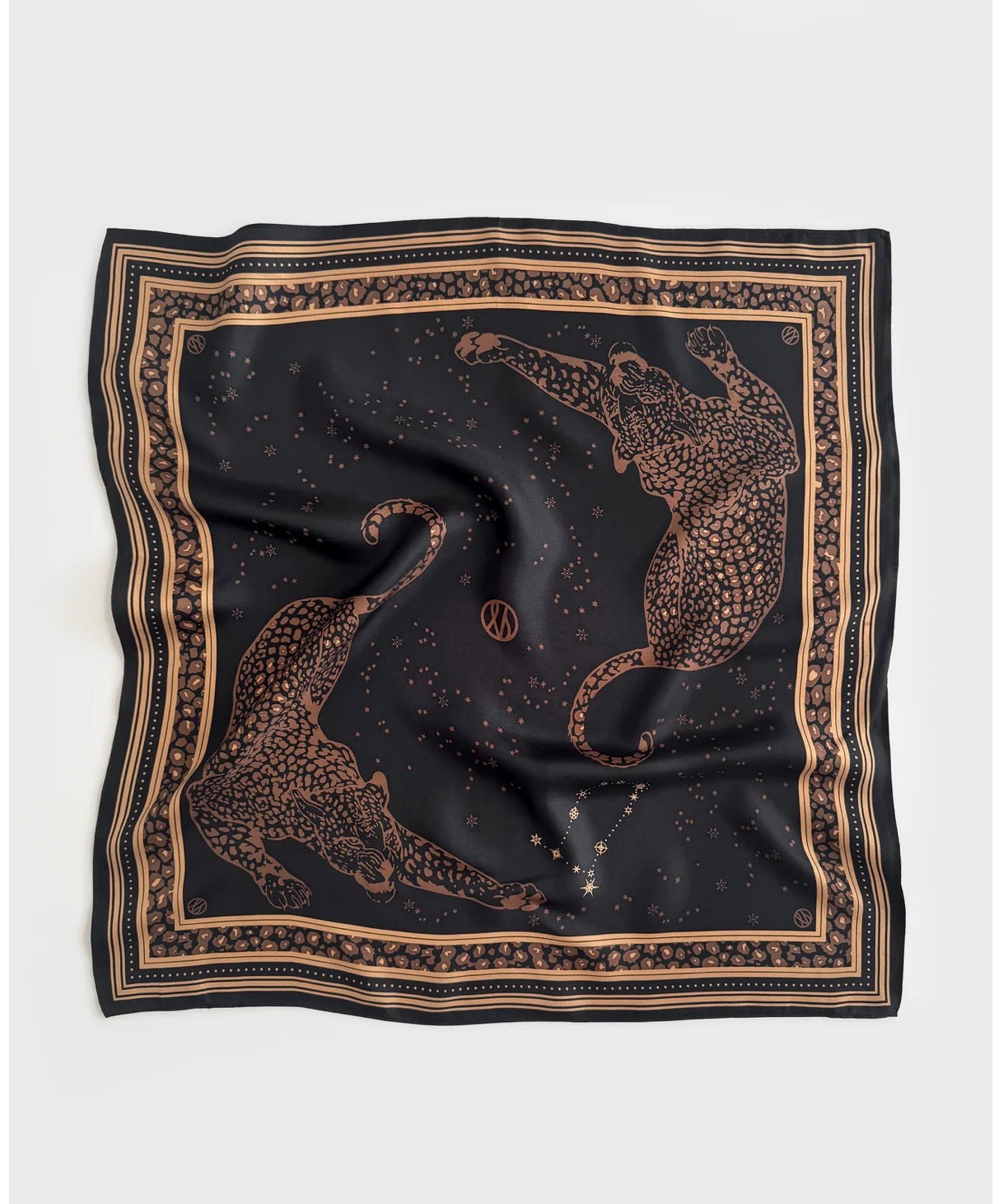 Lescarf Gemini Scarf Black & Mocha Mousse 65cm