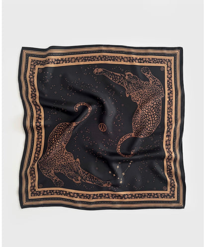 Lescarf Gemini Scarf Black & Mocha Mousse 65cm