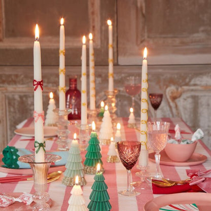 Meri Meri Gold Bow Table Candles x2