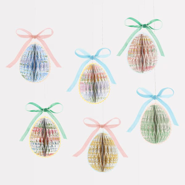 Meri Meri x Liberty Paper Honeycomb Egg Decorations (Set of 6) | Liberty Easter Decorations