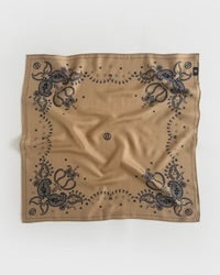 Lescarf 65cm Double sided Cappuccino Wool-Silk Scarf.